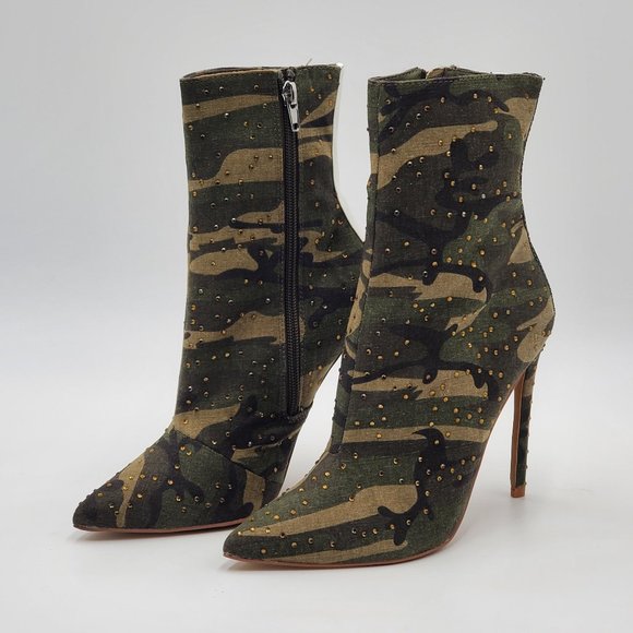 Steve Madden Rhinestone Studded Camouflage Booties - NWOT - Picture 6 of 16